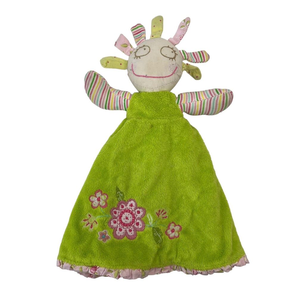 Maison Chic Lovey Crazy Doll Rattle Plush Baby Security Blanket‎ Toy Pink Green